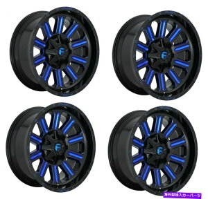 �z�C�[���@4�{�Z�b�g �Z�b�g4 20 �R��1PC D646�n�[�h���C���O���X�u���b�N�u���[�~���h20x9 6x120/5.5 19mm���� Set 4 20 Fuel 1PC D646 Hardline Gloss Black Blue Milled 20x9 6X120/5.5 19mm Rim�y���s�A���i�z