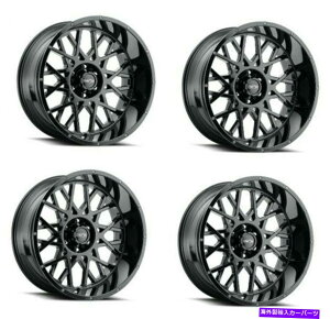 zC[@4{Zbg Zbg4 24 "rWIt[h412bJ[OXubNzC[24x12 8x6.5-51mm Set 4 24" Vision Off-Road 412 Rocker Gloss Black Wheels 24x12 8x6.5 Rims -51mm