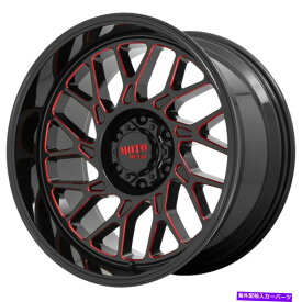 ホイール　4本セット Moto Metal Mo805 20x10 5x5/5x127 -18ブラックミルドレッドホイール（4）71.5 20 "インチRI Moto Metal MO805 20x10 5x5/5x127 -18 Black Milled Red Wheels(4) 71.5 20" inch Ri