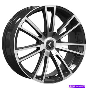 �z�C�[���@4�{�Z�b�g Kraze 183 Spectra 22x8.5 5x108/5x114.3 38�u���b�N�@�B���H�z�C�[���i4�j72.62 22 Inc Kraze 183 Spectra 22x8.5 5x108/5x114.3 38 Black Machined Wheels(4) 72.62 22 inc�y���s�A���i�z
