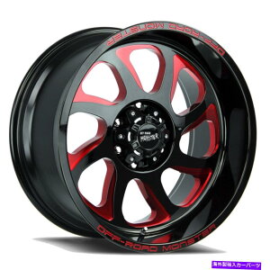 zC[@4{Zbg It[hX^[M22 20x10 6x135 -19ubN~ObhzC[i4j87.1 20 "C`RI Off-Road Monster M22 20x10 6x135 -19 Black Milled Red Wheels(4) 87.1 20" inch Ri