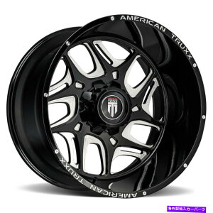 �z�C�[���@4�{�Z�b�g American Truxx AT1900�X�C�[�v22x12 5x5.5/5x150 -44�u���b�N�~�����O�z�C�[���i4�j110.3 2 American Truxx AT1900 Sweep 22x12 5x5.5/5x150 -44 Black Milled Wheels(4) 110.3 2�y���s�A���i�z
