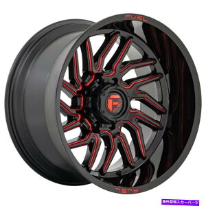 zC[@4{Zbg RD808nP[20x10 5x5/5x127 -18ubN~ObhzC[i4j71.5 20 "C` Fuel D808 Hurricane 20x10 5x5/5x127 -18 Black Milled Red Wheels(4) 71.5 20" inch