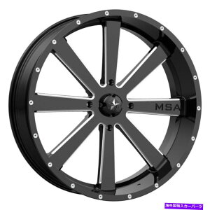 �z�C�[���@4�{�Z�b�g MSA�I�t���[�hM34�t���b�V��22x7 4x137 0�u���b�N�~�����O�z�C�[���i4�j112.1 22 �C���`���� MSA Off-Road M34 Flash 22x7 4x137 0 Black Milled Wheels(4) 112.1 22 inch Rims�y���s�A���i�z