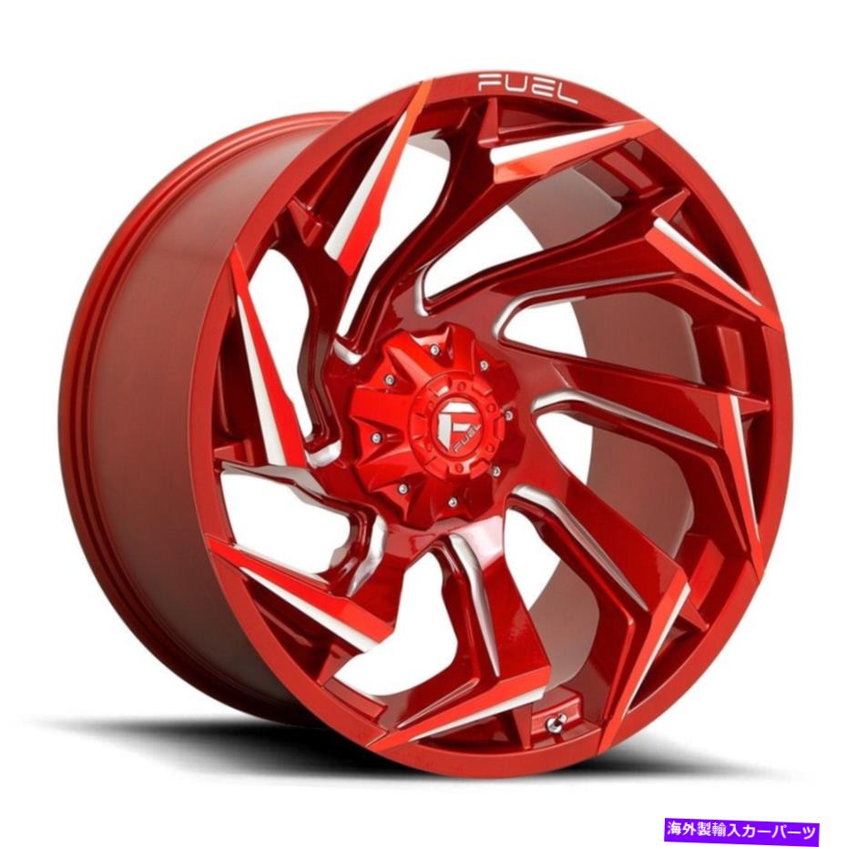 流行に ホイール　４本セット 燃料D754反応18x9 8x6.5 8x165.1 1レッドフライスホイール（4）125.1 18インチリム Fuel D754 Reaction 18x9 8x6.5 8x165.1 1 Red Milled Wheels(4) 125.1 18" inch Rims