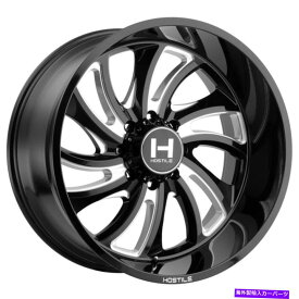 ホイール　4本セット 敵対的なH118デーモン20x10 6x135 -19ブラックミリングホイール（4）87 20 "インチリム Hostile H118 Demon 20x10 6x135 -19 Black Milled Wheels(4) 87 20" inch Rims