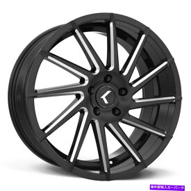 ホイール　4本セット Kraze Kr181 Spinner 22x8.5 5x112 40黒い製粉ホイール（4）66.6 22 "インチのリム Kraze KR181 Spinner 22x8.5 5x112 40 Black Milled Wheels(4) 66.6 22" inch Rims