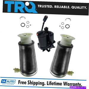 サスペンション TRQリアエアサスペンションスプリングバッグコンプレッサーキットセット3PCクラウンヴィックタウンカー TRQ Rear Air Suspension Spring Bag Compressor Kit Set 3pc for Crown Vic Town Car