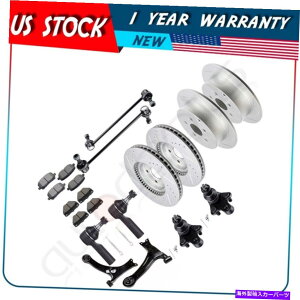 �T�X�y���V���� 2003�N����2008�N�̃g���^�}�g���b�N�X�t�����g�^�C���b�h�G���h�u���[�L���[�^�[�Z���~�b�N�u���[�L�p�b�h For 2003-2008 Toyota Matrix Front Tie Rod End Brake Rotors Ceramic Brake Pads�y���s
