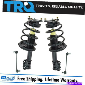 �T�X�y���V���� TRQ�t�����g���[�h�X�g���b�g�X�v�����O�A�Z���u���X�E�F�C�o�[�����N�T�X�y���V�����L�b�g�p�G�����g�� TRQ Front Loaded Strut Spring Assembly Sway Bar Link Suspension Kit for Elantra�y���s