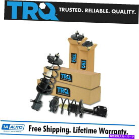 サスペンション TRQフロントリアコンプリートクイックロードストラットスプリングアセンブリキットセット TRQ Front Rear Complete Quick Loaded Strut Spring Assembly Kit Set for Protege