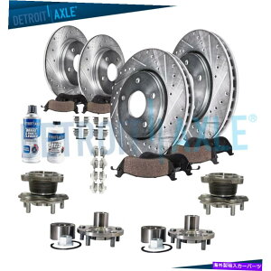 TXyV 2004N2007ÑtgAhh[^[pbhzC[xAOnu2008Y}LV} Front Rear DRILLED Rotor Pad Wheel Bearing Hub for 2004-2007 2008 Nissan Maxima
