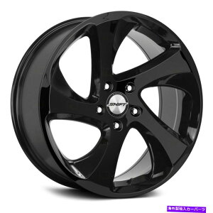 �z�C�[���@4�{�Z�b�g �V�t�g�X�g���b�g�z�C�[��17x8�i35�A5x114.3�A73.1�j4�̃u���b�N�����Z�b�g Shift STRUT Wheels 17x8 (35, 5x114.3, 73.1) Black Rims Set of 4