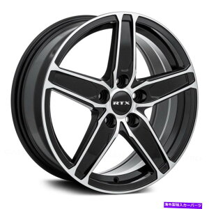 �z�C�[���@4�{�Z�b�g RTX�t���X�g�z�C�[��17x7�i42�A5x114.3�A64.1�j4�̃u���b�N�����Z�b�g RTX FROST Wheels 17x7 (42, 5x114.3, 64.1) Black Rims Set of 4�y���s�A���i�z