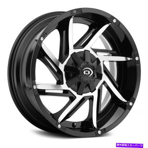 �z�C�[���@4�{�Z�b�g Vision 422 Prowler Wheels 17x9�i-12�A6x139.7�A106.2�j4�̃u���b�N�����Z�b�g Vision 422 PROWLER Wheels 17x9 (-12, 6x139.7, 106.2) Black Rims Set of 4
