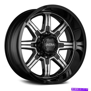 �z�C�[���@4�{�Z�b�g �I�o�������O�z�C�[��17x9�i12�A8x170�j4�̃u���b�N�����Z�b�g��������E���g��229U���� Ultra 229U MENACE WITH EXPOSED LUGS Wheels 17x9 (12, 8x170) Black Rims Set of 4�y���s�A���i�z