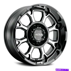 �z�C�[���@4�{�Z�b�g �E���g��124U�R�}���_�[�z�C�[��18x9�i12�A8x170�A125.2�j4�̃u���b�N�����Z�b�g Ultra 124U COMMANDER Wheels 18x9 (12, 8x170, 125.2) Black Rims Set of 4�y���s�A���i�z