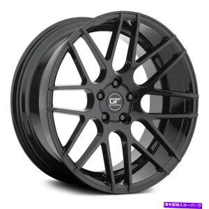 �z�C�[���@4�{�Z�b�g �O���E���h�t�H�[�XGF7�z�C�[��18x8�i35�A5x120.65�A72.6�j4�̃u���b�N�����Z�b�g Ground Force GF7 Wheels 18x8 (35, 5x120.65, 72.6) Black Rims Set of 4�y���s�A���i�z