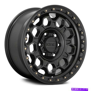 �z�C�[���@4�{�Z�b�g KMC KM545�g���b�N�z�C�[��17x8�i20�A6x114.3�A66.06�j4�̃u���b�N�����Z�b�g KMC KM545 TREK Wheels 17x8 (20, 6x114.3, 66.06) Black Rims Set of 4�y���s�A���i�z