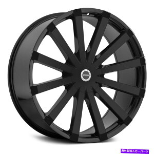 �z�C�[���@4�{�Z�b�g Strada Gabbia Wheels 22x8.5�i35�A5x114.3�A74.1�j4�̃u���b�N�����Z�b�g Strada GABBIA Wheels 22x8.5 (35, 5x114.3, 74.1) Black Rims Set of 4�y���s�A���i�z