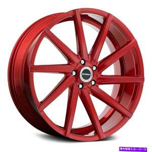�z�C�[���@4�{�Z�b�g Strada sega�z�C�[��22x9�i35�A5x114.3�A72.6�j4�̐Ԃ������Z�b�g Strada Sega Wheels 22x9 (35, 5x114.3, 72.6) Red Rims Set of 4�y���s�A���i�z