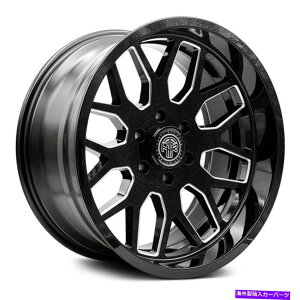 zC[@4{Zbg XbgIt[hi[NzC[22x10i-21A5x127A78.1j4̃ubNZbg Thret Offroad Monarch Wheels 22x10 (-21, 5x127, 78.1) Black Rims Set of 4
