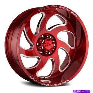 zC[@4{Zbg It[hX^[M07zC[20x10i-19A8x165.1A125.2j4̐ԂZbg Off-Road Monster M07 Wheels 20x10 (-19, 8x165.1, 125.2) Red Rims Set of 4