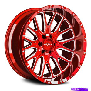 zC[@4{Zbg Worx 818RMzC[20x10i-19A5x139.7A78.1j4̐ԂZbg Worx 818RM Wheels 20x10 (-19, 5x139.7, 78.1) Red Rims Set of 4