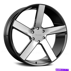 �z�C�[���@4�{�Z�b�g Milanni 472�X�C�b�`�o�b�N�z�C�[��24x9.5�i30�A6x139.7�A78.1�j4�̃u���b�N�����Z�b�g Milanni 472 SWITCHBACK Wheels 24x9.5 (30, 6x139.7, 78.1) Black Rims Set of 4�y���s�A���i�z