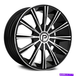 �z�C�[���@4�{�Z�b�g �s�i�N��P308�X���b�N�z�C�[��20x8.5�i35�A5x120.65�A73.1�j4�̃u���b�N�����Z�b�g Pinnacle P308 SLICK Wheels 20x8.5 (35, 5x120.65, 73.1) Black Rims Set of 4�y���s�A���i�z