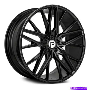 �z�C�[���@4�{�Z�b�g �s�i�N��P106�X�e���[�z�C�[��20x8.5�i35�A5x114.3�A73.1�j4�̃u���b�N�����Z�b�g Pinnacle P106 STELLAR Wheels 20x8.5 (35, 5x114.3, 73.1) Black Rims Set of 4�y���s�A���i�z