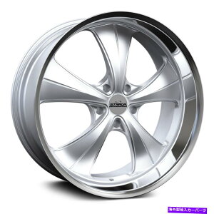 �z�C�[���@4�{�Z�b�g Strada Old Skool Wheels 24x10�i24�A6x139.7�A106.4�j�V���o�[�����Z�b�g4 Strada OLD SKOOL Wheels 24x10 (24, 6x139.7, 106.4) Silver Rims Set of 4�y���s�A���i�z