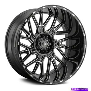 ホイール 4本セット ビジョン404乱闘ホイール22x14(-76、6x139.7、106.2)4のブラックリムセット Vision 404 BRAWL Wheels 22x14 (-76, 6x139.7, 106.2) Black Rims Set of 4