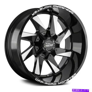 zC[@4{Zbg It[hX^[M80zC[24x12i-44A6x135A106.4j4̃ubNZbg Off-Road Monster M80 Wheels 24x12 (-44, 6x135, 106.4) Black Rims Set of 4
