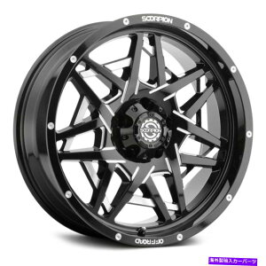 �z�C�[���@4�{�Z�b�g Scorpion SC32�z�C�[��22x14�i-76�A6x139.7�A106.1�j4�̃u���b�N�����Z�b�g Scorpion SC32 Wheels 22x14 (-76, 6x139.7, 106.1) Black Rims Set of 4�y���s�A���i�z
