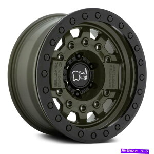 �z�C�[���@4�{�Z�b�g �u���b�N�T�C�A�x���W���[�r�[�h���b�N�z�C�[��17x8.5�i-30�A6x139.7�j4�̃O���[�������Z�b�g Black Rhino AVENGER BEADLOCK Wheels 17x8.5 (-30, 6x139.7) Green Rims Set of 4