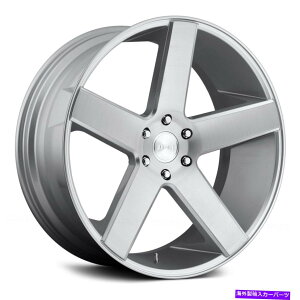 �z�C�[���@4�{�Z�b�g �_�uS218�o���[�z�C�[��24x10�i30�A6x139.7�A78.1�j�V���o�[�����Z�b�g4 Dub S218 BALLER Wheels 24x10 (30, 6x139.7, 78.1) Silver Rims Set of 4�y���s�A���i�z