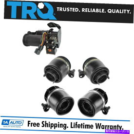 サスペンション TRQ 5ピースエアサスペンションキットフォード用コンプレッサー付きフロントおよびリアエアスプリング TRQ 5 Piece Air Suspension Kit Front & Rear Air Springs w/ Compressor for Ford