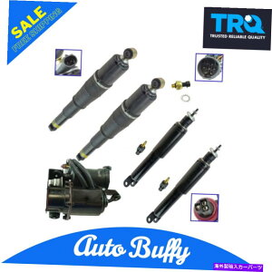 サスペンション TRQフロントリアショックアブソーバーエアサスペンションコンプレッサードライヤーキットキット5PC TRQ Front Rear Shock Absorber Air Suspension Compressor with Dryer Kit Kit 5pc