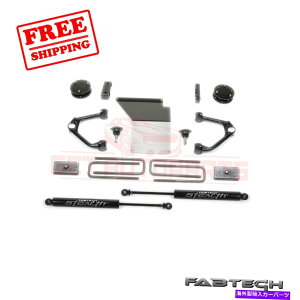TXyV FABTECH 4 "14-17 GM K1500̃{[WCgUCAAXeXVbNw/{[WCgsys w/ burce sys FABTECH 4" Budget Sys w/ Ball Joint UCA & Rear Stealth Shocks for 14-17 GM K1500