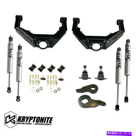 サスペンション 4PCS Kryptonite Stage 3 Leveling Kit W/ Fox 2.0 Shocks For 2001-2010 GM 2500HD/3500HD