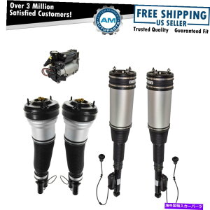 サスペンション エアサスペンションサスペンションコンプレッサーベース25690 5 Piece Air Suspension Kit Air Shock Strut Compressor 5pc for S350 S430 S500 RWD