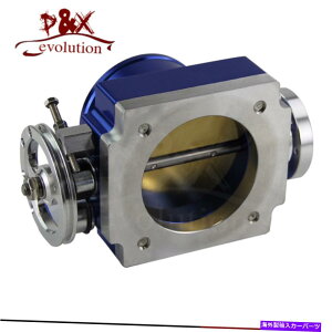 Throttle Body 80mm�X���b�g���{�f�B�p�t�H�[�}���X�}�j�z�[���h�r���b�g�A���~�j�E���n�C�t���[�u���[ 80MM Throttle Body Performance Intake Manifold Billet Aluminum High Flow Blue�y���s�A���i�z