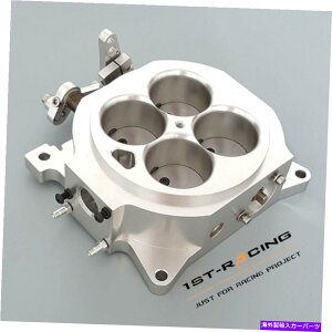 Throttle Body �A���~�j�E��1000cfm 4150�t�����W�L���u���^�[�X���b�g���{�f�B1.75 �{�A�o����4�V���x Aluminum 1000CFM 4150 Flange Carburetor Throttle Body 1.75 Bore Barrels 4 Silve�y���s�A���i�z