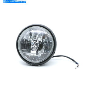 Headlight I[hXN[N[U[̂߂̍g̓WdTCh}EgEhwbhCg Black Retro Skull Light Bulb Side Mount Round Headlight For Old School Cruiser