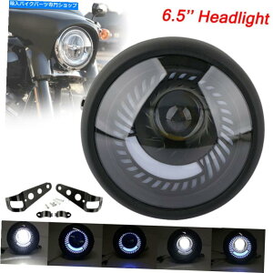 Headlight �J�t�F���[�T�[�p�{�o�[�o�C�N6.5 ''�w�b�h���C�g�u���[+�z���C�g�T�C�h�}�E���g�u���P�b�g For Cafe Racer Bobber Motorcycle 6.5'' Headlight Blue+White Side Mount Bracket�y���s�A���i�z