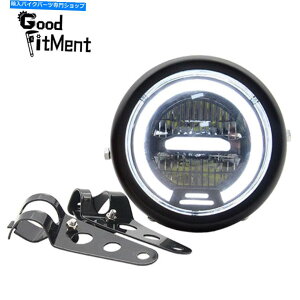 Headlight LED�J�t�F���[�T�[�w�b�h���C�g�w�b�h�����v�t�����g���C�g�u���C�g�����v�z���C�gW/�u���P�b�g6.8  LED Cafe Racer Headlight Headlamp Front Light Bright Lamp White w/ Bracket 6.8�y���s�A���i�z