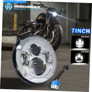Headlight �n�[���[���}�n�I�[�g�o�C�p��150W��LED�N�����w�b�h���C�g�̍����Ⴂ�r�[�� 7 in 150W LED Chrome Headlight High Low Beam for Harley Yamaha Motorcycle�y���s�A���i�z