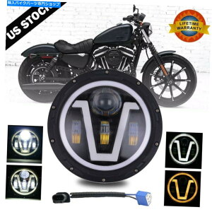 Headlight �n�[���[�_�r�b�h�\���z���_���}�n�I�[�g�o�C�̂��߂�7�C���`LED�w�b�h���C�gDRL LOW 7 inch LED Headlight DRL High Low for Harley-Davidson Honda Yamaha Motorcycle�y���s�A���i�z