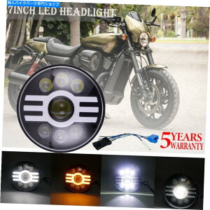 Headlight 1PCS 7C`LEDvWFN^[wbhCgHI/LOW BEAMwbhvn[[I[goCp 1pcs 7 Inch LED Projector Headlight Hi/Low Beam Headlamp for Harley Motorcycle